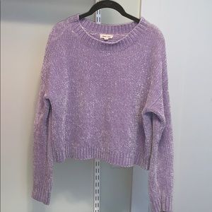 It’s a chenille, light purple sweater